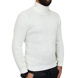 MAGLIONE UOMO DOLCEVITA MAGLIA COLLO ALTO nido d'ape ITALY S,M,L,XL 510