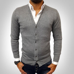 GIACCA JEANS UOMO CARDIGAN MAGLIA MAGLIONE NERO,BORDO' GRIGIO COLLO V SLIM S,M,L