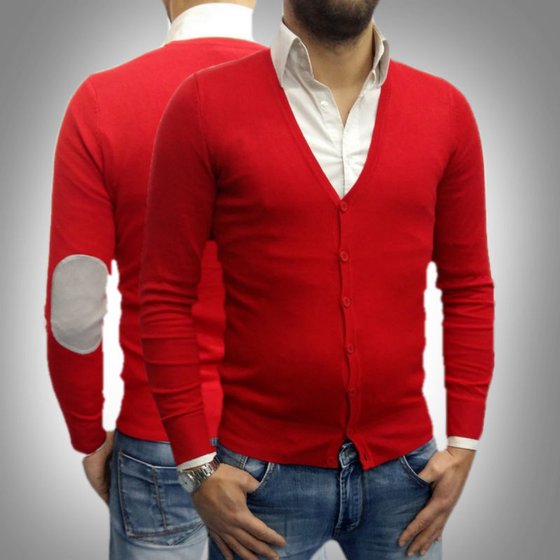 GIACCA JEANS UOMO CARDIGAN TOPPE PULLOVER MAGLIA MAGLIONE SLIM S,M,L,XL,XXL