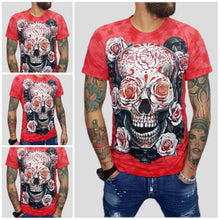 T-SHIRT UOMO STAMPA manica corta OLD SCHOOL teschio MESSICANO TATTOO S,M,L,XL