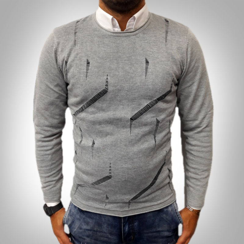 GIACCA JEANS UOMO CARDIGAN MAGLIA MAGLIONE STRAPPI SLIM TOPPE FELPA GIROCOLLO H9