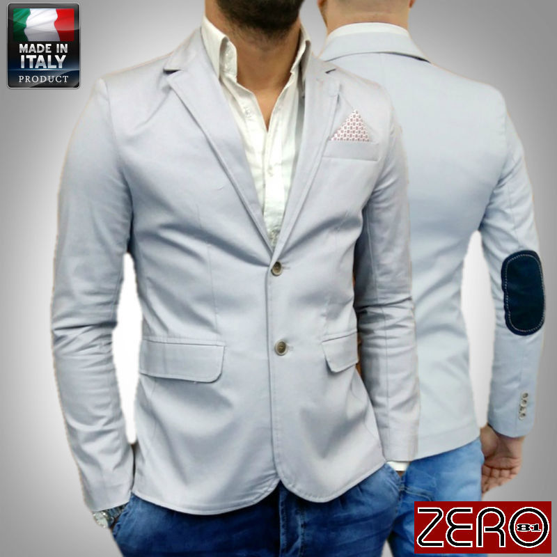 GIACCA JEANS UOMO CARDIGAN FELPA SLIM POCHETTE TOPPE S,M,L,XL,XXL BLU,GRIGIO G55