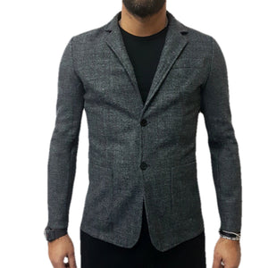 GIACCA UOMO 2 BOTTONI SLIM GRIGIO/NERO CARDIGAN TASCHE ITALY S,M,L,XL 663 ZERO81