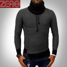 GIACCA JEANS UOMO CARDIGAN MAGLIA MAGLIONE FELPA asimmetrico BICOLORE COLLO ALTO