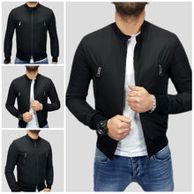 GIUBBINO GIUBBOTTO BOMBER ITALY PRIMAVERILE ZIP COREANA NERO UOMO S-M-L-XL-XXL-