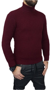 MAGLIONE UOMO DOLCEVITA MAGLIA COLLO ALTO nido d'ape ITALY S,M,L,XL 510