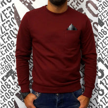 GIACCA JEANS UOMO CARDIGAN MAGLIA MAGLIONE POCHETTE SCOZZESE FELPA GIROCOLLO