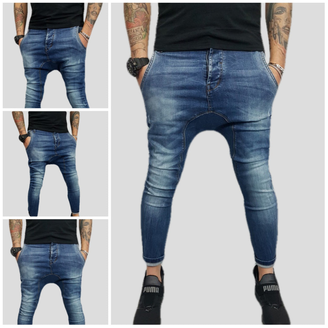 jeans uomo turca cavallo basso elastico cotone denim capri 42,44,46,48,50,52 l13ay